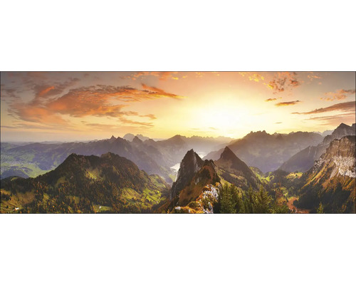 Pure Living Glass picture Mountain Landscape III 80x30 cm
