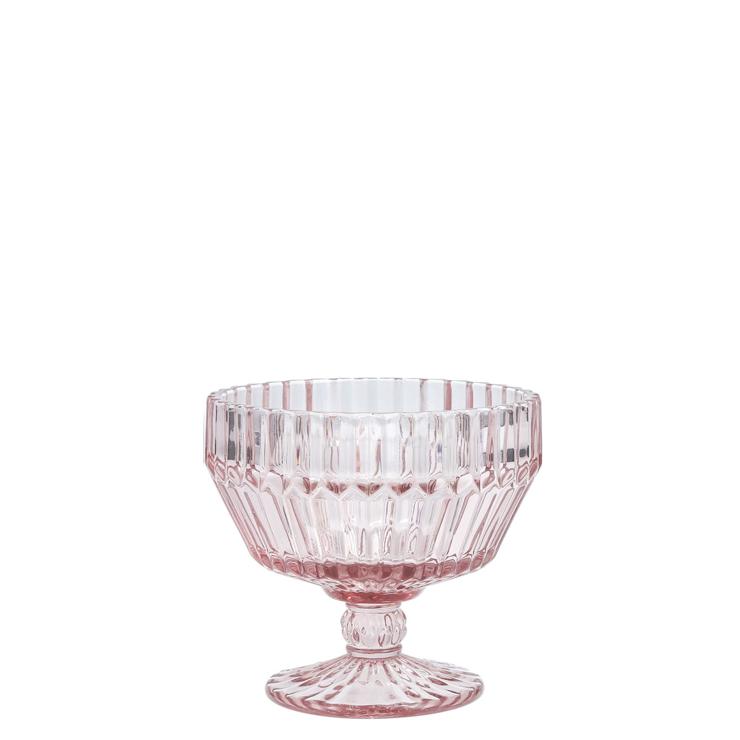 United Tables Glass bowl on foot: Archie pink, contents: 290 ml, D: 110 mm, H: 100 mm