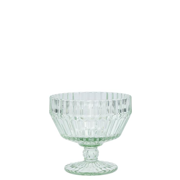 United Tables Glass bowl on foot: Archie sage green, contents: 290 ml, D: 110 mm, H: 100 mm