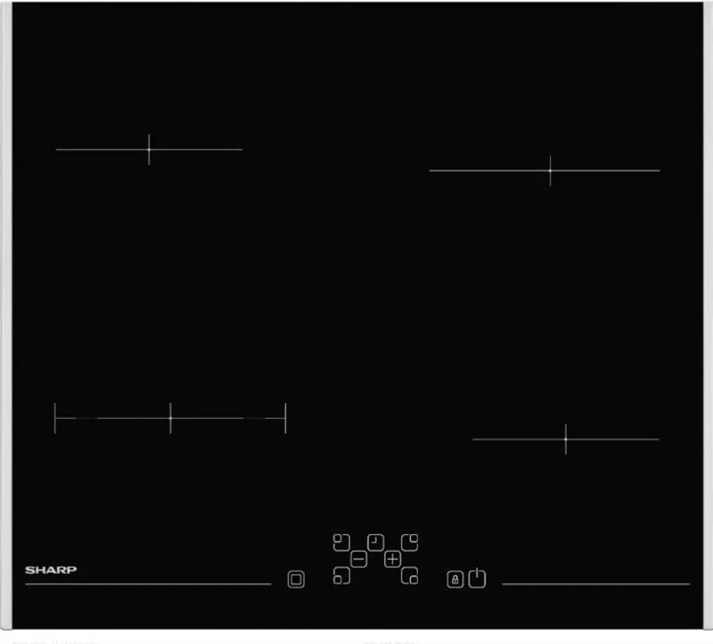 Glaskeramikkochfeld 59 cm 4 brenner 1800 w schwarz Sharp KH6V08FT0K
