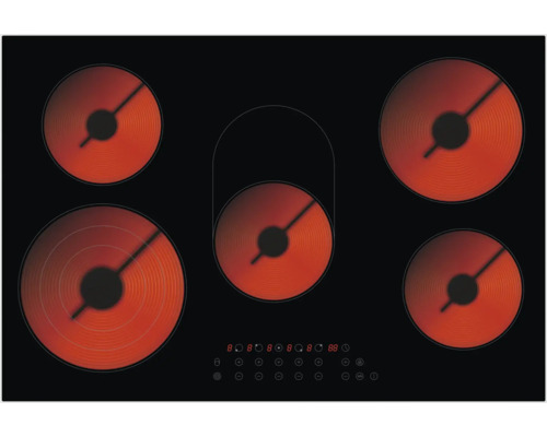 Glass ceramic hob with frame PKM 77 x 52 cm 5 cooking zones EB-C5-3KBTCF