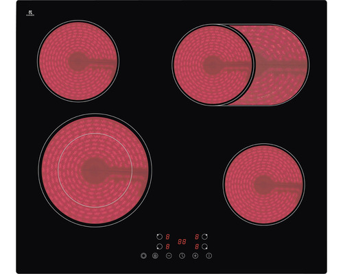 Glass ceramic hob frameless PKM 59 x 52 cm 4 cooking zones KF4-2KB G