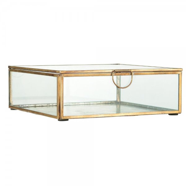 Glass box Solitaire square gold Ib Laursen