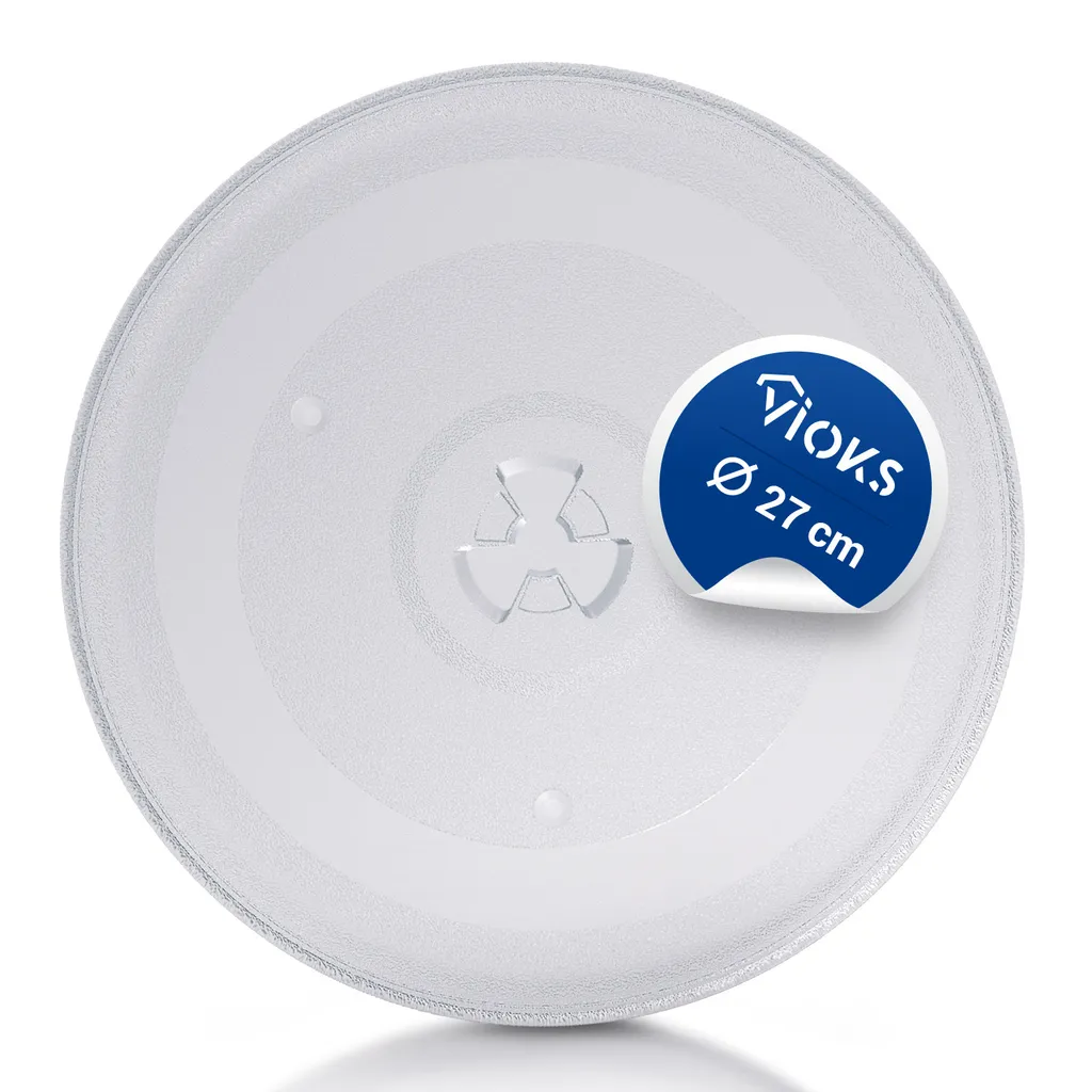 VIOKS Glass plate 270 mm microwave plate round glass plate with 3 bumps for microwave