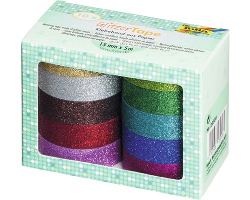 Glitter tape 15mmx5m set of 10