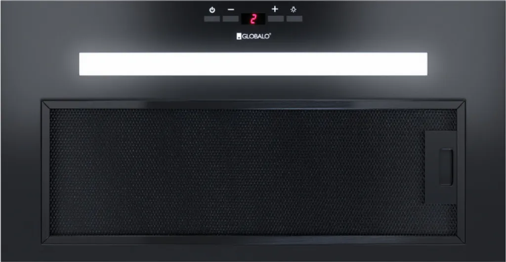Globalo Agendero 60.2 Black Canopy | Extractor Hood with Filter | Built-in Extractor Hood | Fan Unit