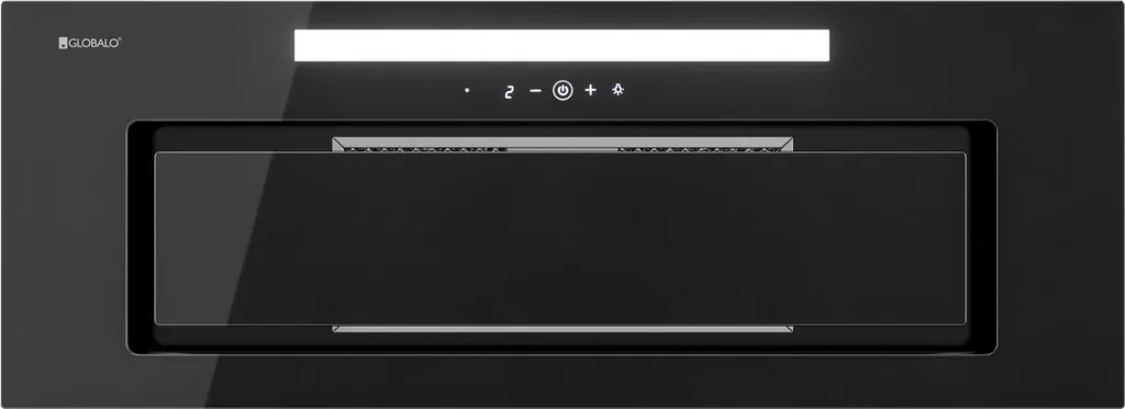 Globalo Loteo 80.4 Black Canopy | Extractor Hood with Filter | Built-in Extractor Hood | Fan Unit