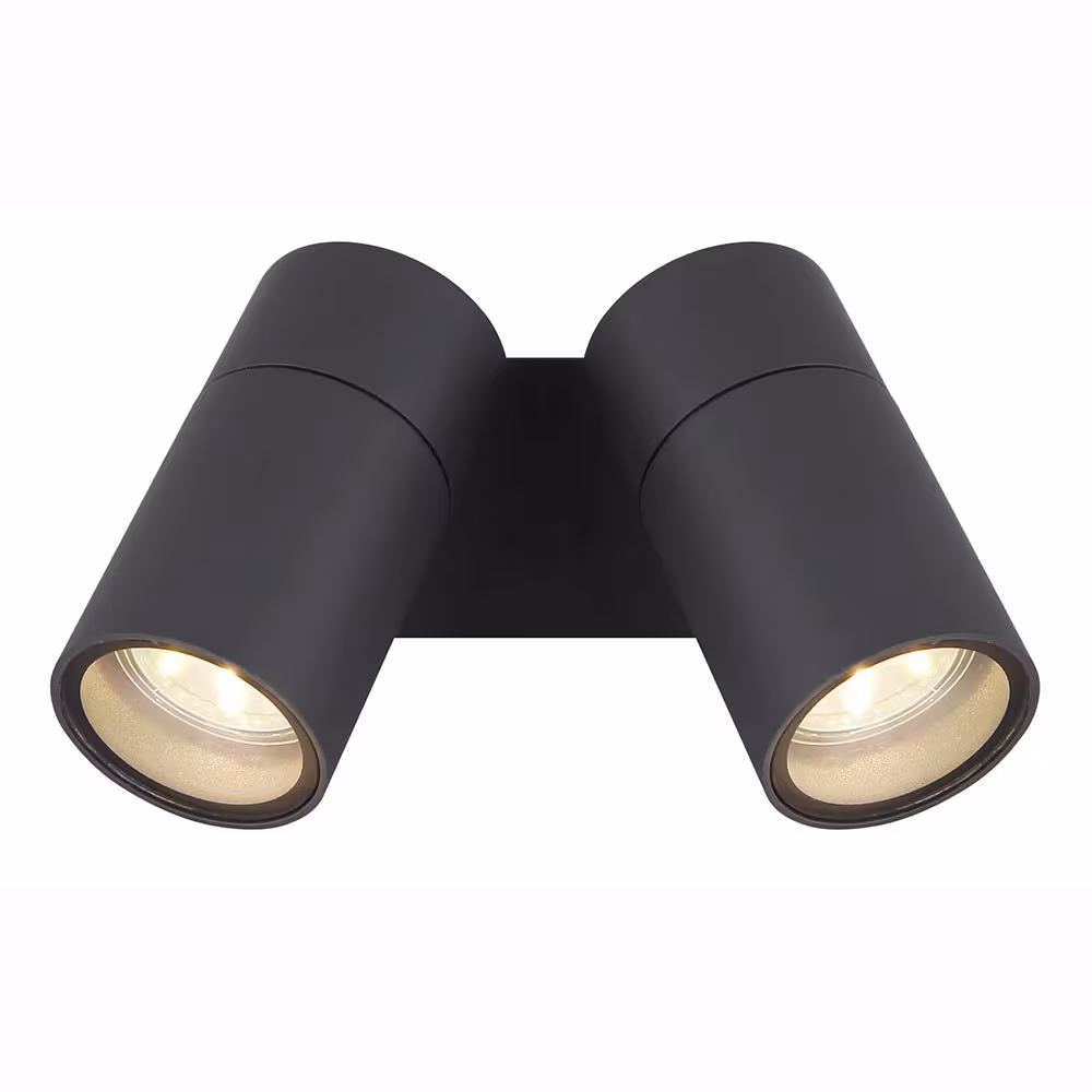 Globo Lighting Outdoor Wall Light Aluminum Black 2-Light