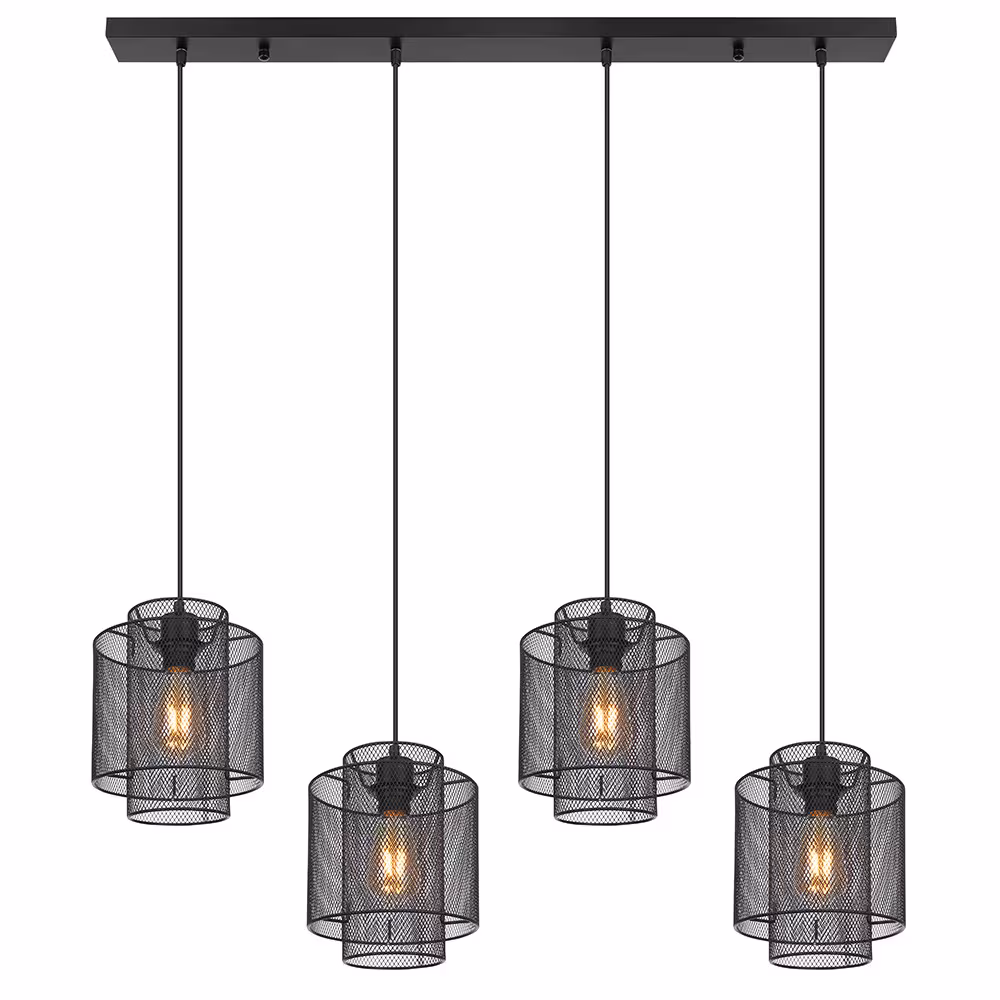 Globo Lighting HANGING LAMP AUGUSTIN black matt grid look