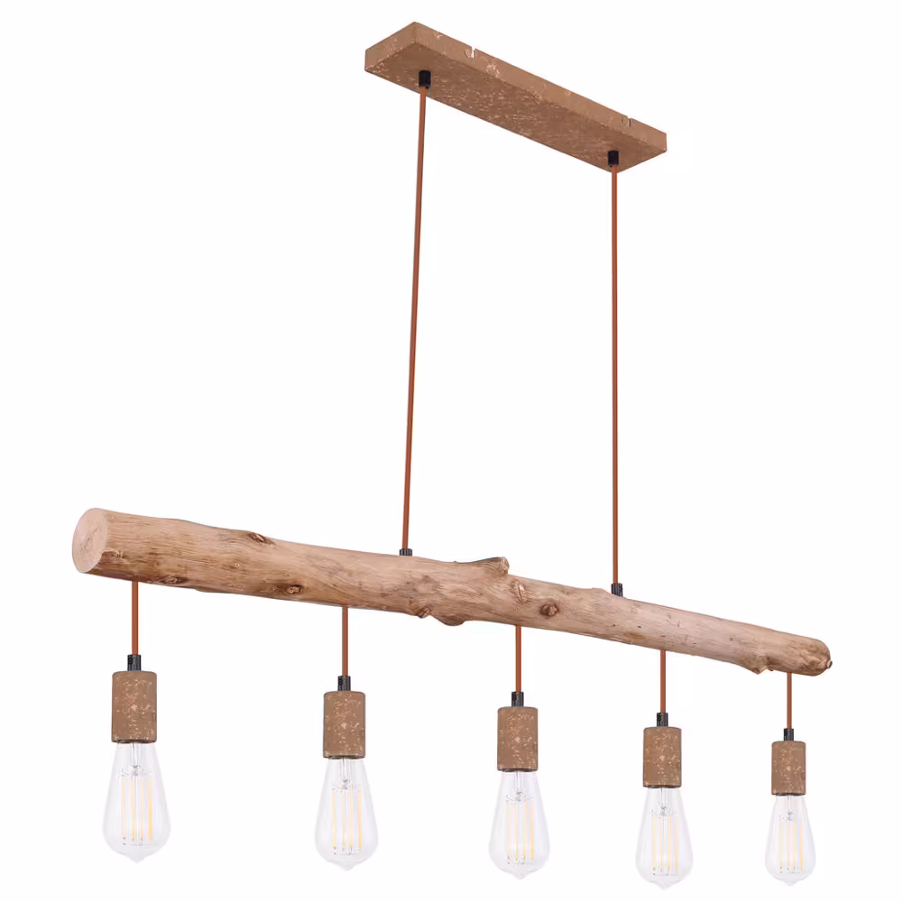 Globo Lighting HANGING LAMP Jakob brown wood look