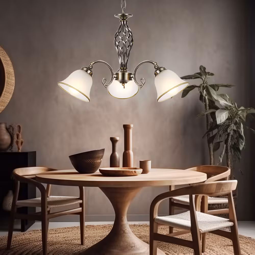 Globo Lighting ODIN CHANDELIER, satin brass, 3-light