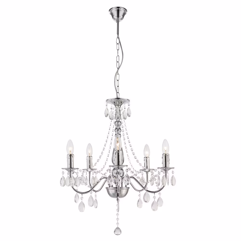 Globo Lighting CHANDELIER WILLIAM Silver Crystal Look