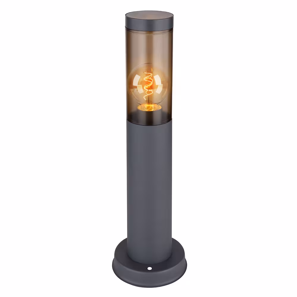 Globo Lighting LED Outdoor Light Stainless Steel Anthracite Smoked Glass