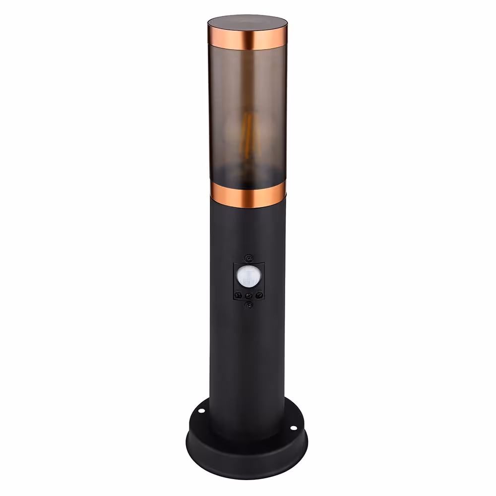 Globo Lighting LED Outdoor Light Stainless Steel Black with Motion Sensor