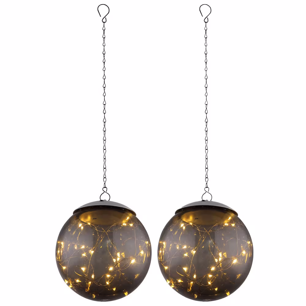 Globo Lighting LED Outdoor Light Grey Smoke Effect 2-Pack