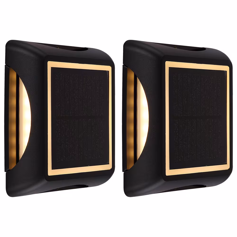 Globo Lighting LED Outdoor Light, Plastic, Black, Set of 2