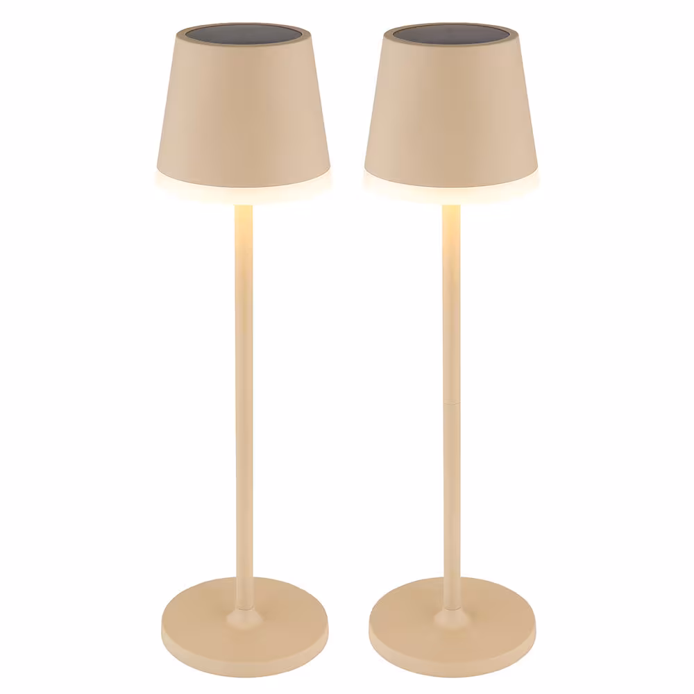 Globo Lighting LED Outdoor Light Metal Beige 2-Pack