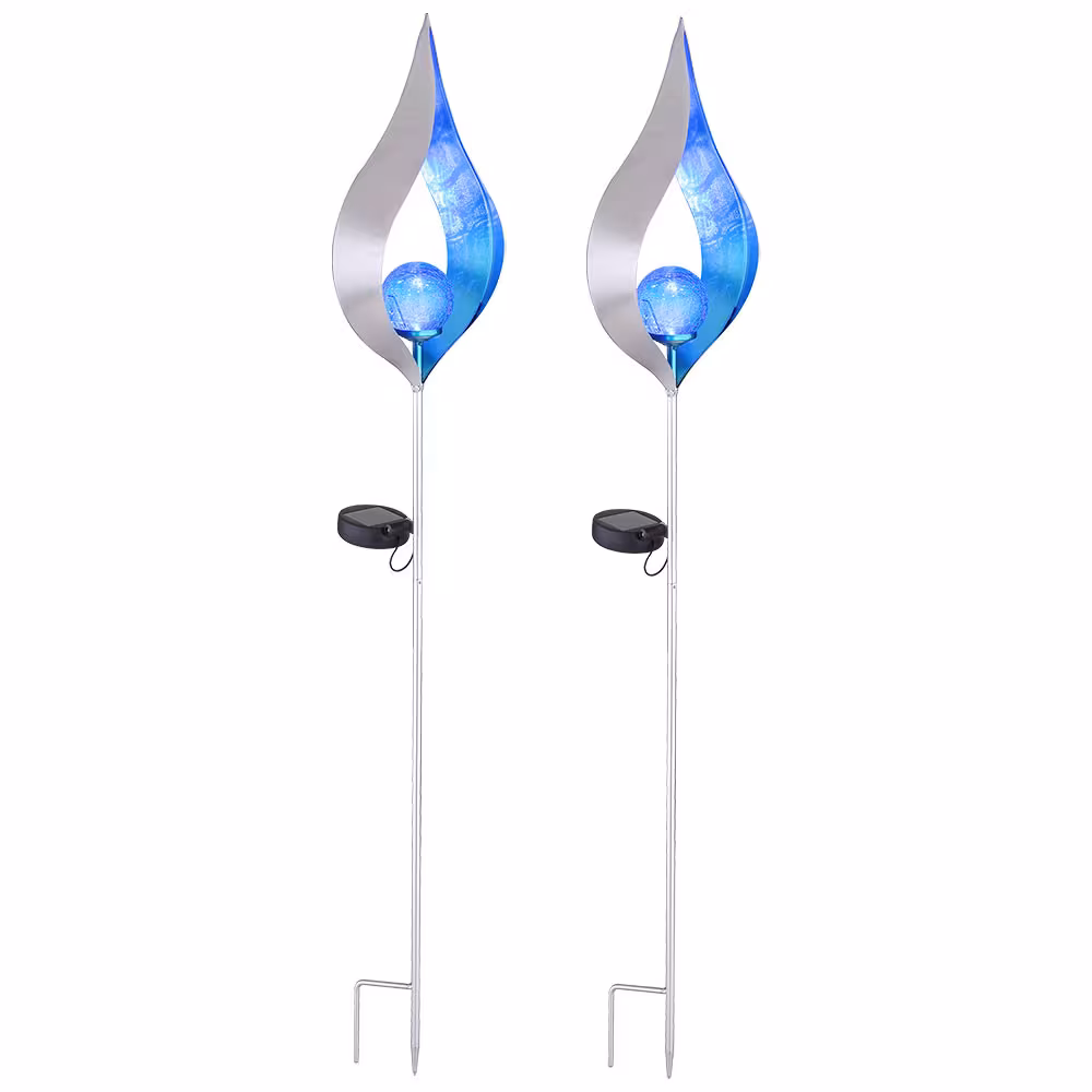 Globo Lighting LED Outdoor Light Silver Flame Look