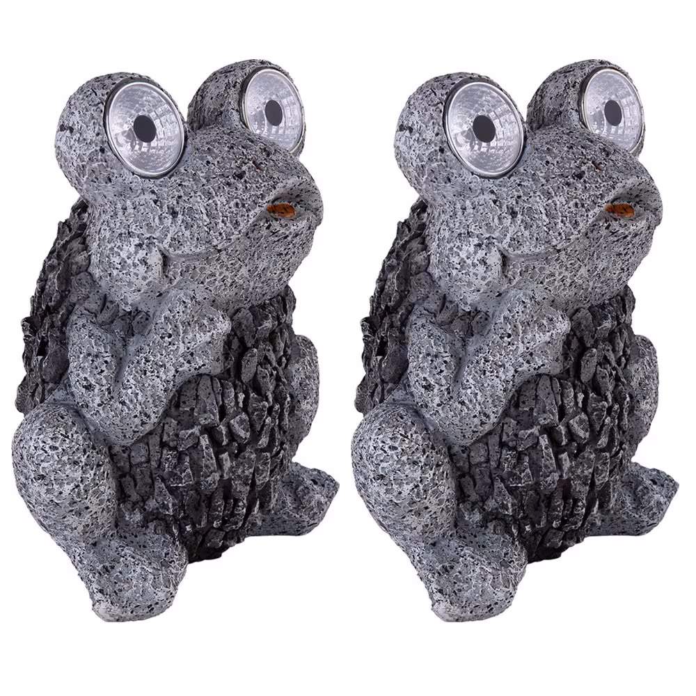 Globo Lighting LED Outdoor Light Solar Frog Grey 2-Pack