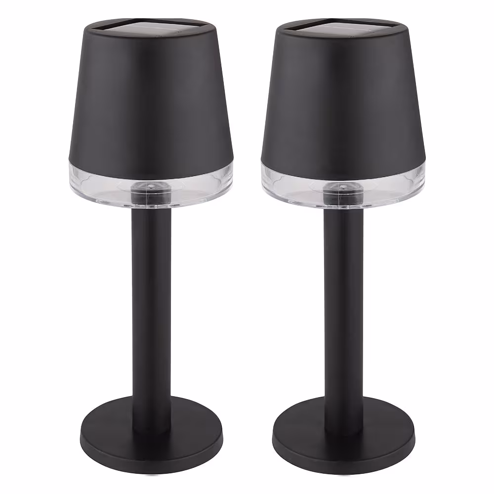 Globo Lighting LED Outdoor Light Solar Table Lamp Black 2-Pack