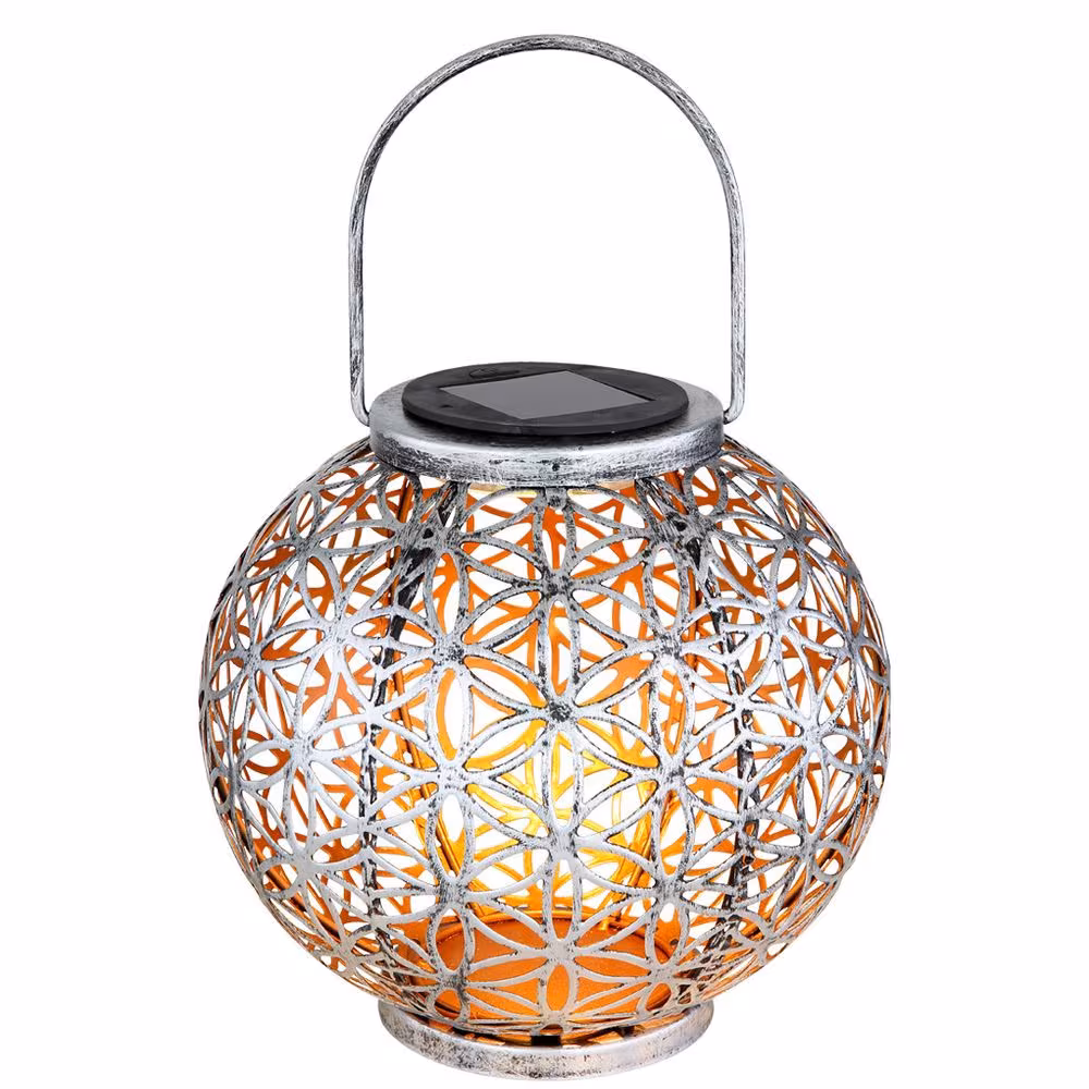 Globo Lighting LED Outdoor Light Solar Light Woven Silver-Antique