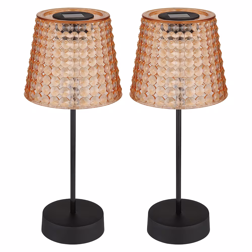 Globo Lighting LED Outdoor Light Solar Light Black Crystal Look 2-Pack