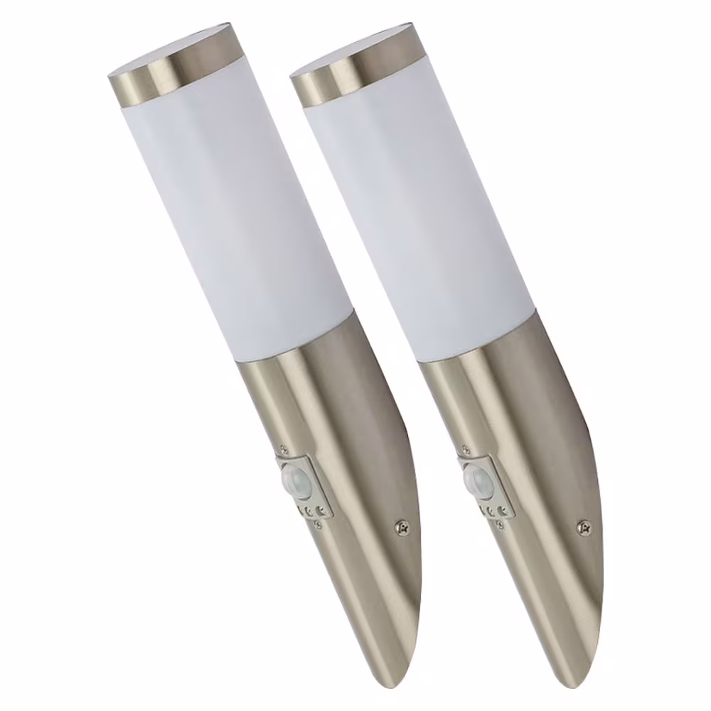 Globo Lighting LED Outdoor Wall Light Stainless Steel Silver Set of 2