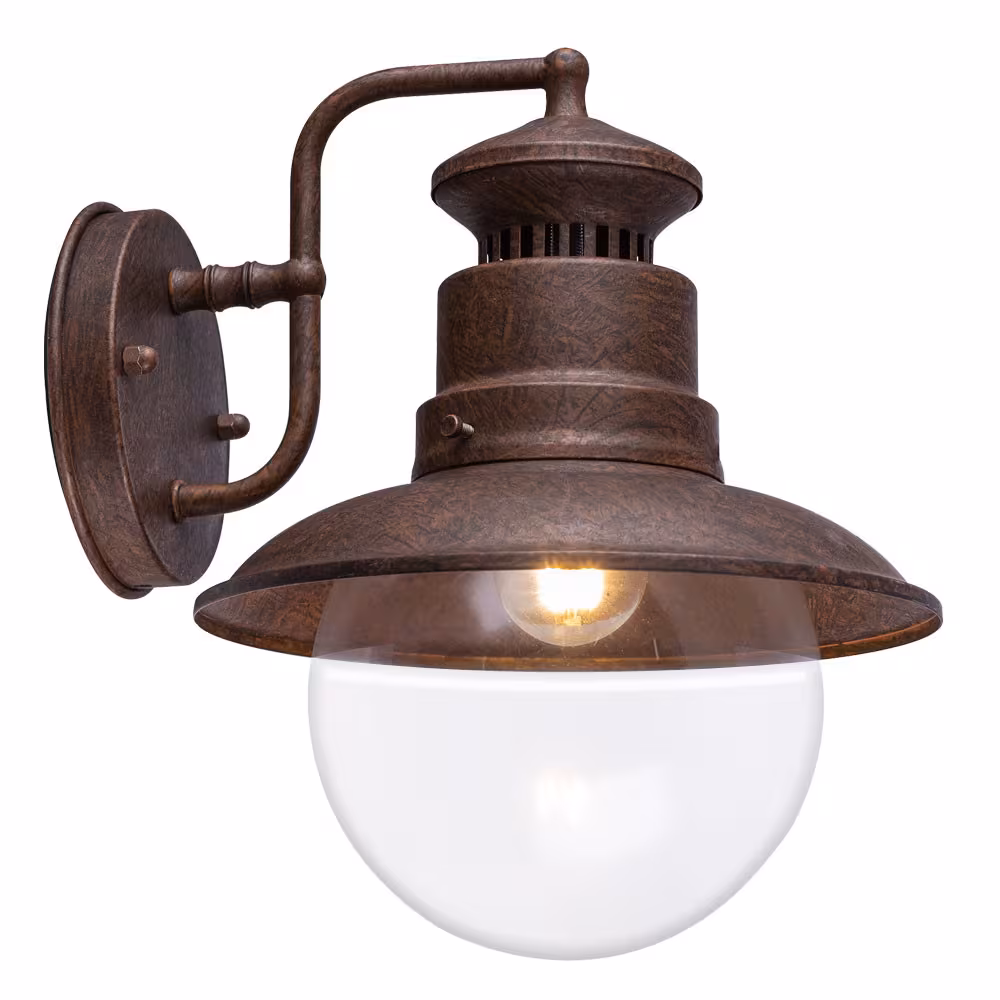 Globo Lighting LED Outdoor Wall Light Steel Rust Color
