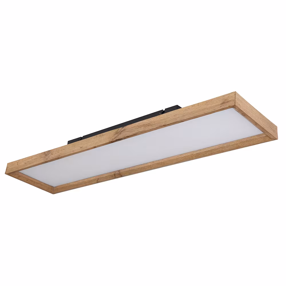 Globo Lighting LED Ceiling Light Wood Look Brown Opal