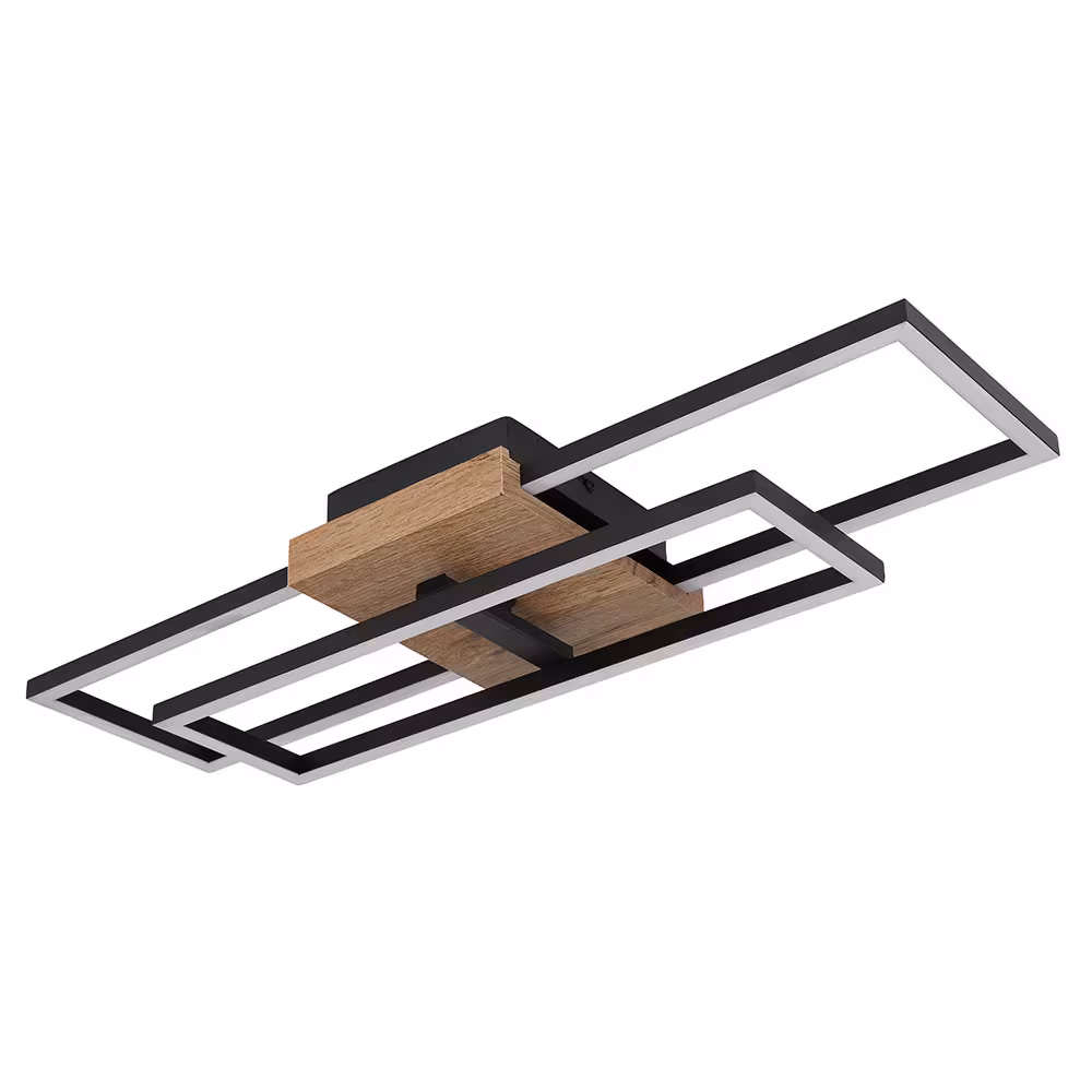 Globo Lighting LED Ceiling Light Kendra Wood Look Black