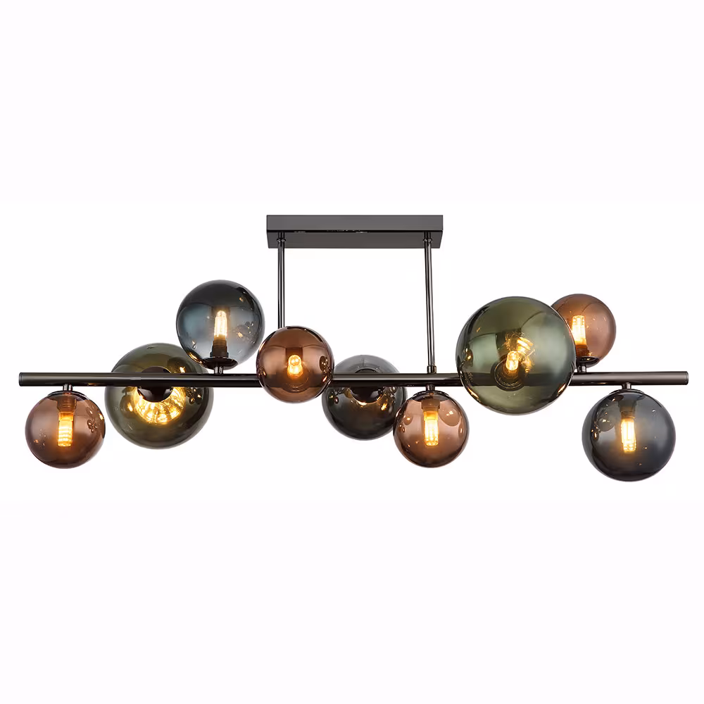 Globo Lighting LED Ceiling Light Metal Glass Green Bronze Petrol