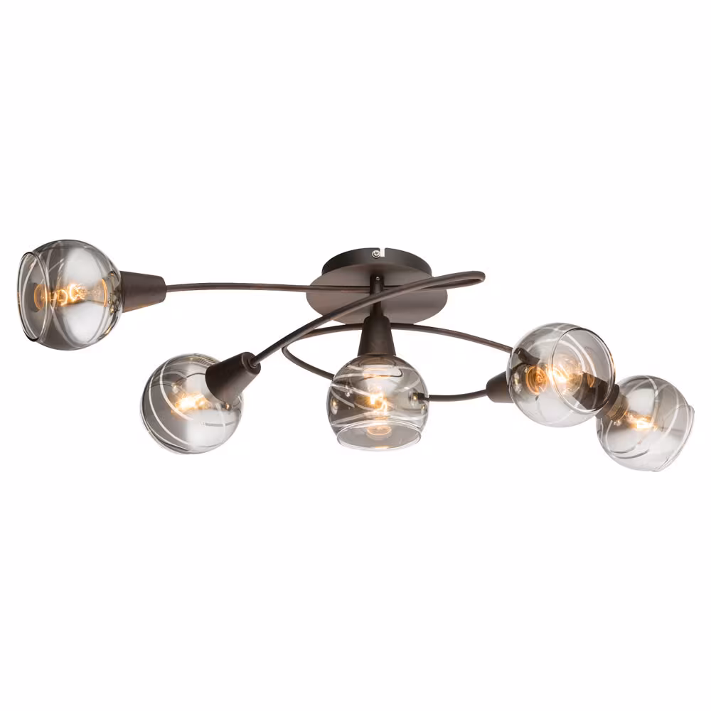 Globo Lighting LED Ceiling Light Metal Grey Glass Clear