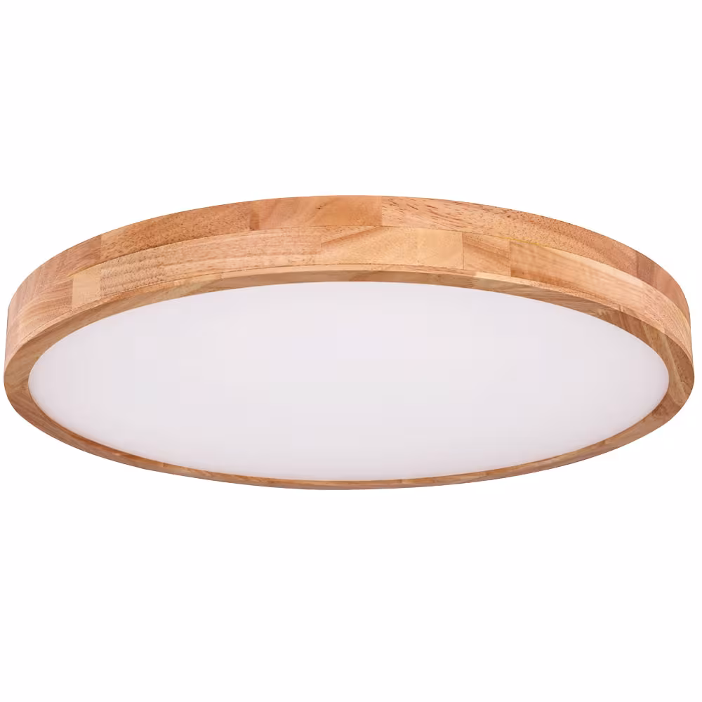 Globo Lighting LED Ceiling Light Metal Wood Look Brown