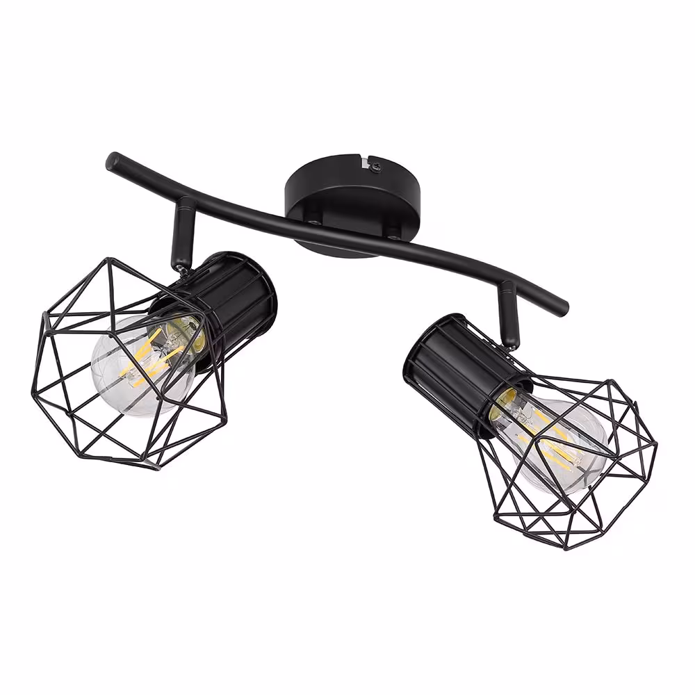 Globo Lighting LED Ceiling Light Metal Clear Grid Look