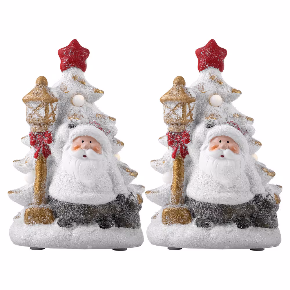 Globo Lighting LED Decorative Figure Santa Claus Colorful Set of 2