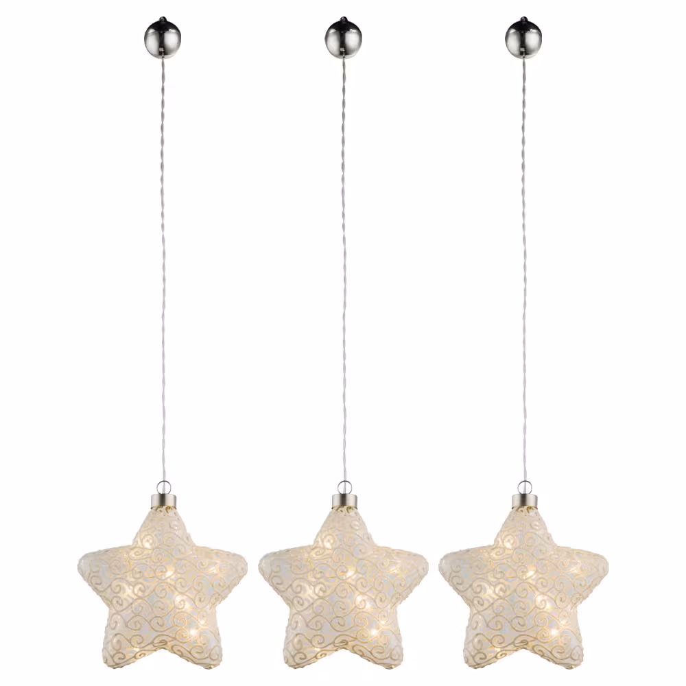 Globo Lighting LED decorative light Crete glass white 3-piece set