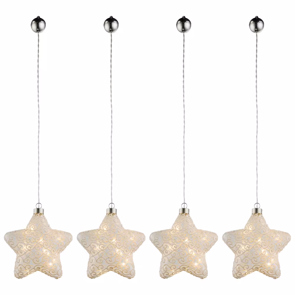 Globo Lighting LED decorative light Crete glass white 4-piece set