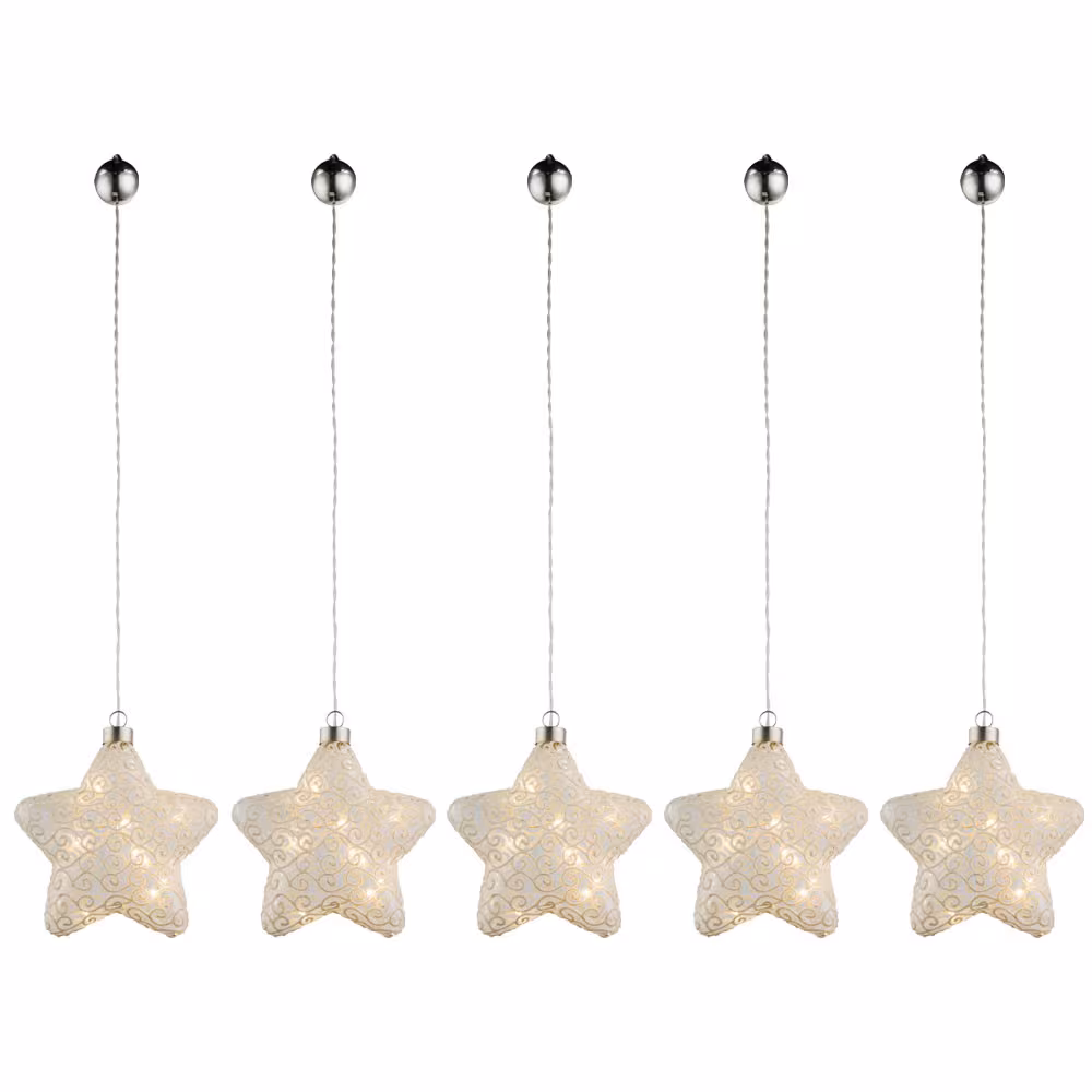Globo Lighting LED decorative light Crete glass white 5-piece set