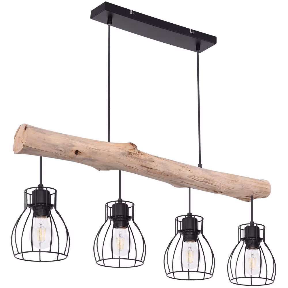 Globo Lighting LED Pendant Light Wood Black
