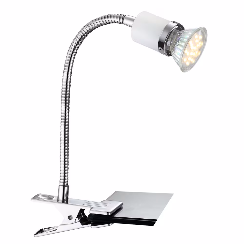 Globo Lighting LED CLAMP LAMP Fina Chrome Silver
