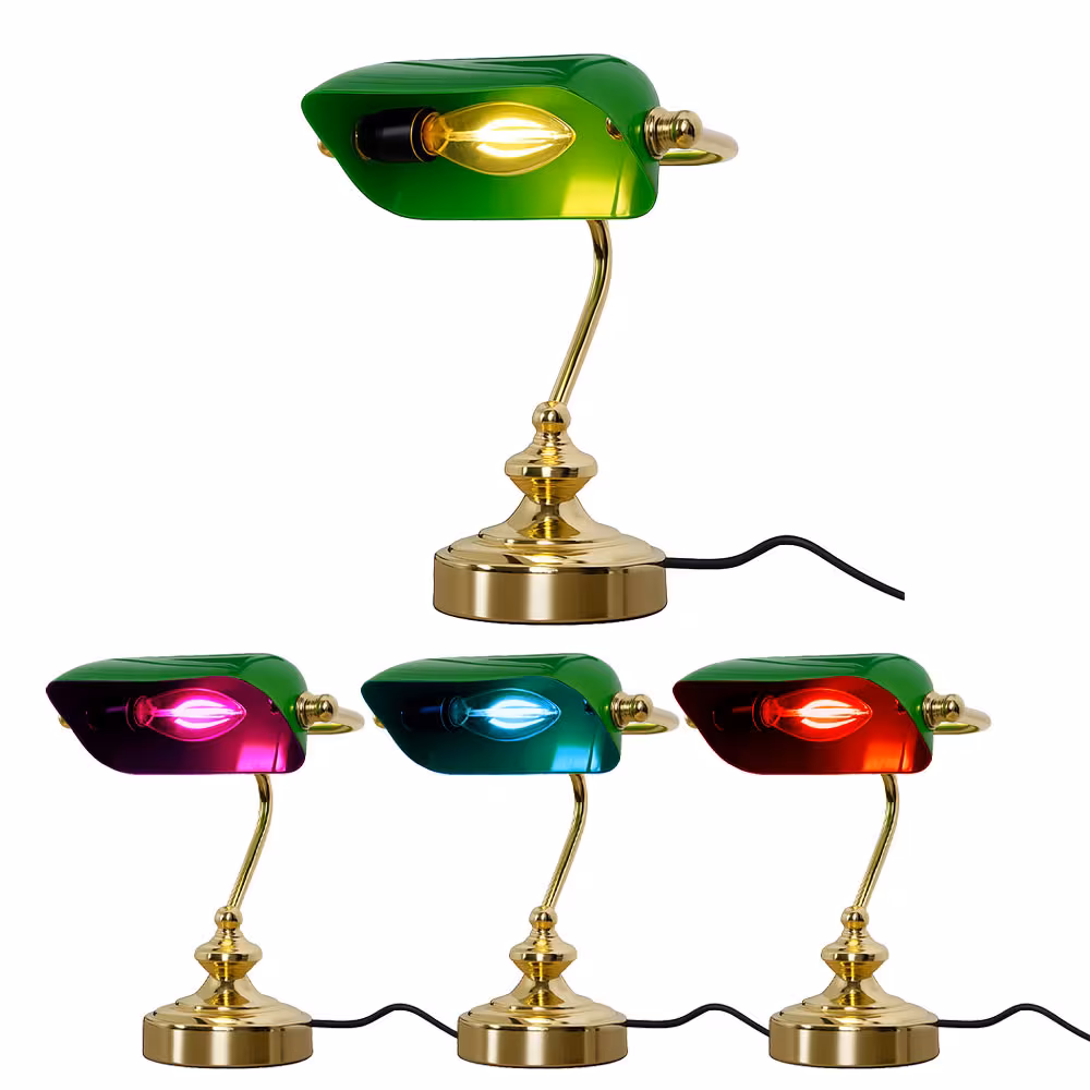 Globo Lighting LED Desk Lamp Antique Green Acrylic Shade