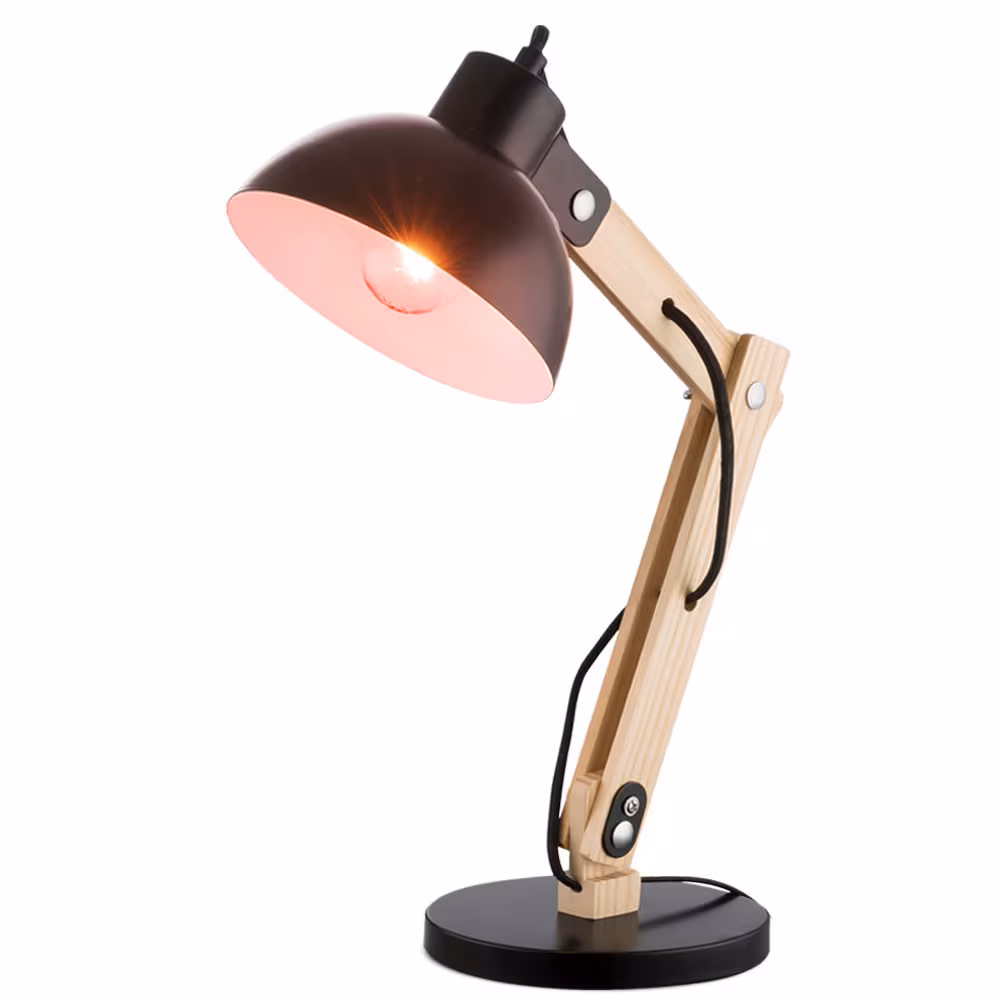 Globo Lighting LED Desk Lamp Wood Black