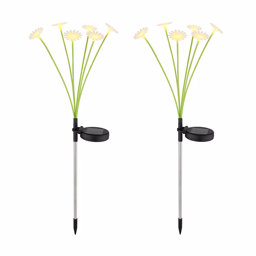Globo Lighting LED Solar Plug-in Light, Matte Green, Set of 2