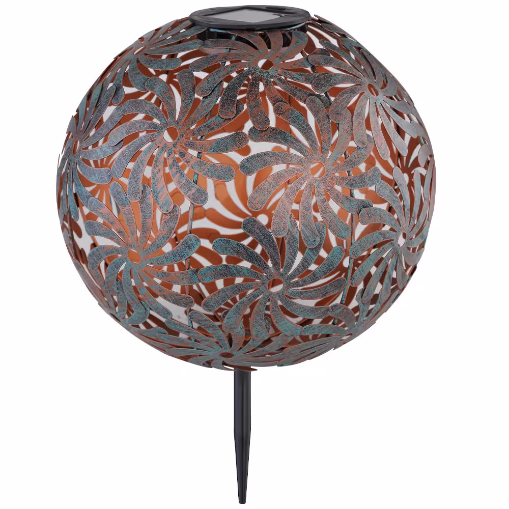 Globo Lighting LED Solar Plug-in Light Sphere Antique Gold