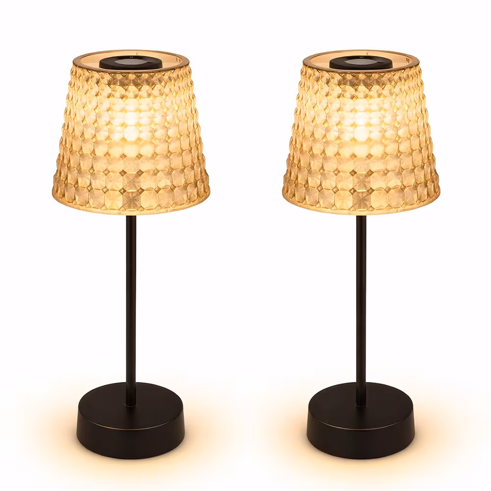 Globo Lighting LED Solar Table Lamp Black 2-Pack
