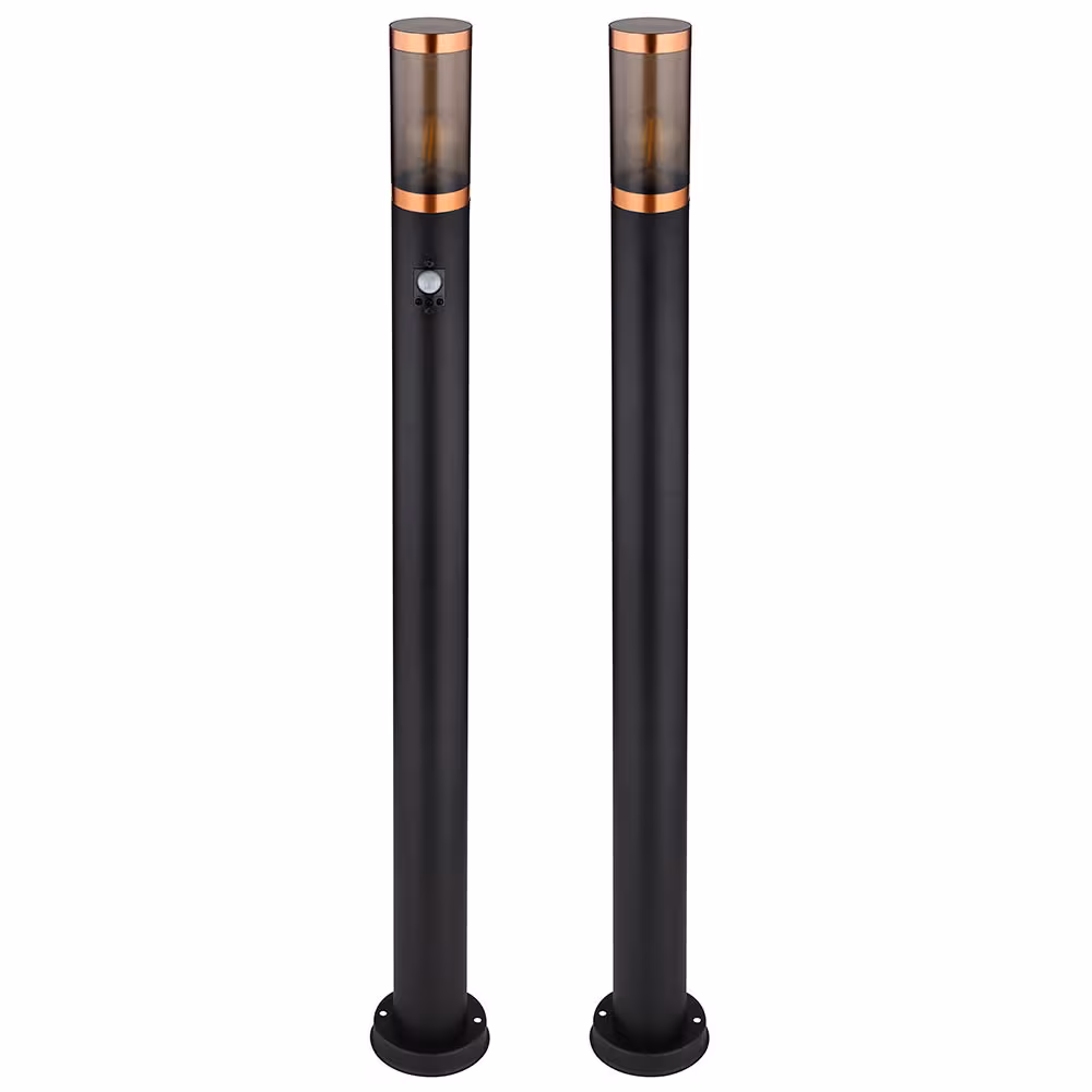 Globo Lighting LED Floor Lamp Stainless Steel Black Set of 2