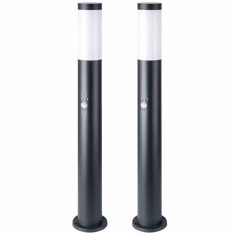 Globo Lighting LED Floor Lamp Stainless Steel Anthracite Set of 2