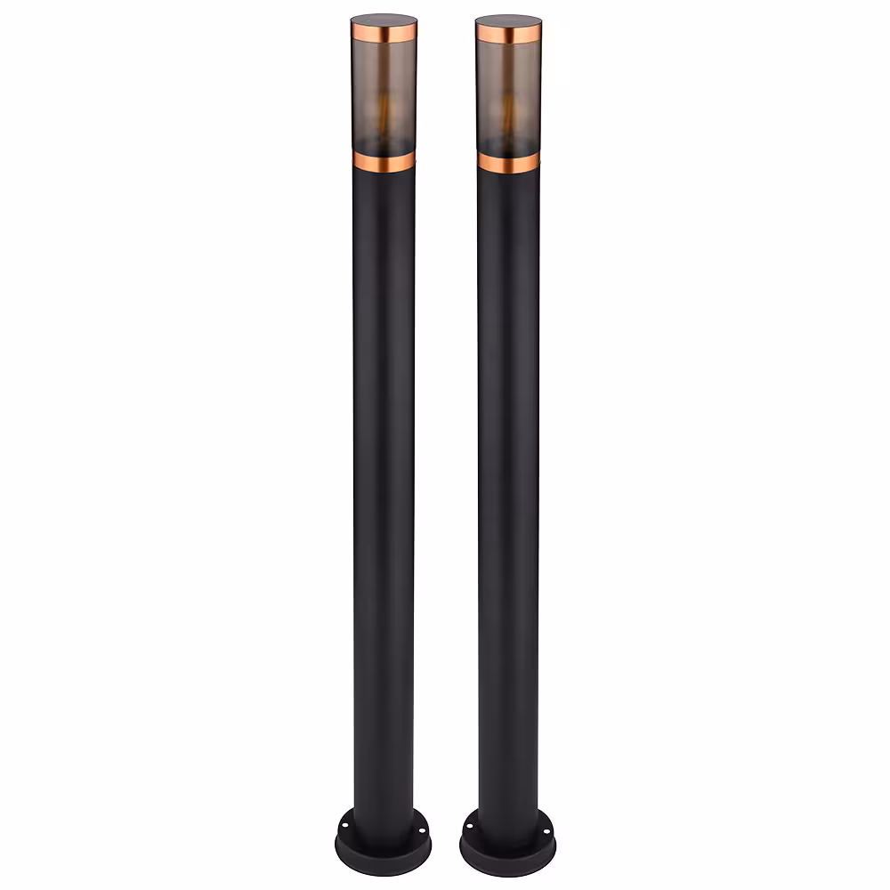 Globo Lighting LED Floor Lamp Stainless Steel Black Set of 2