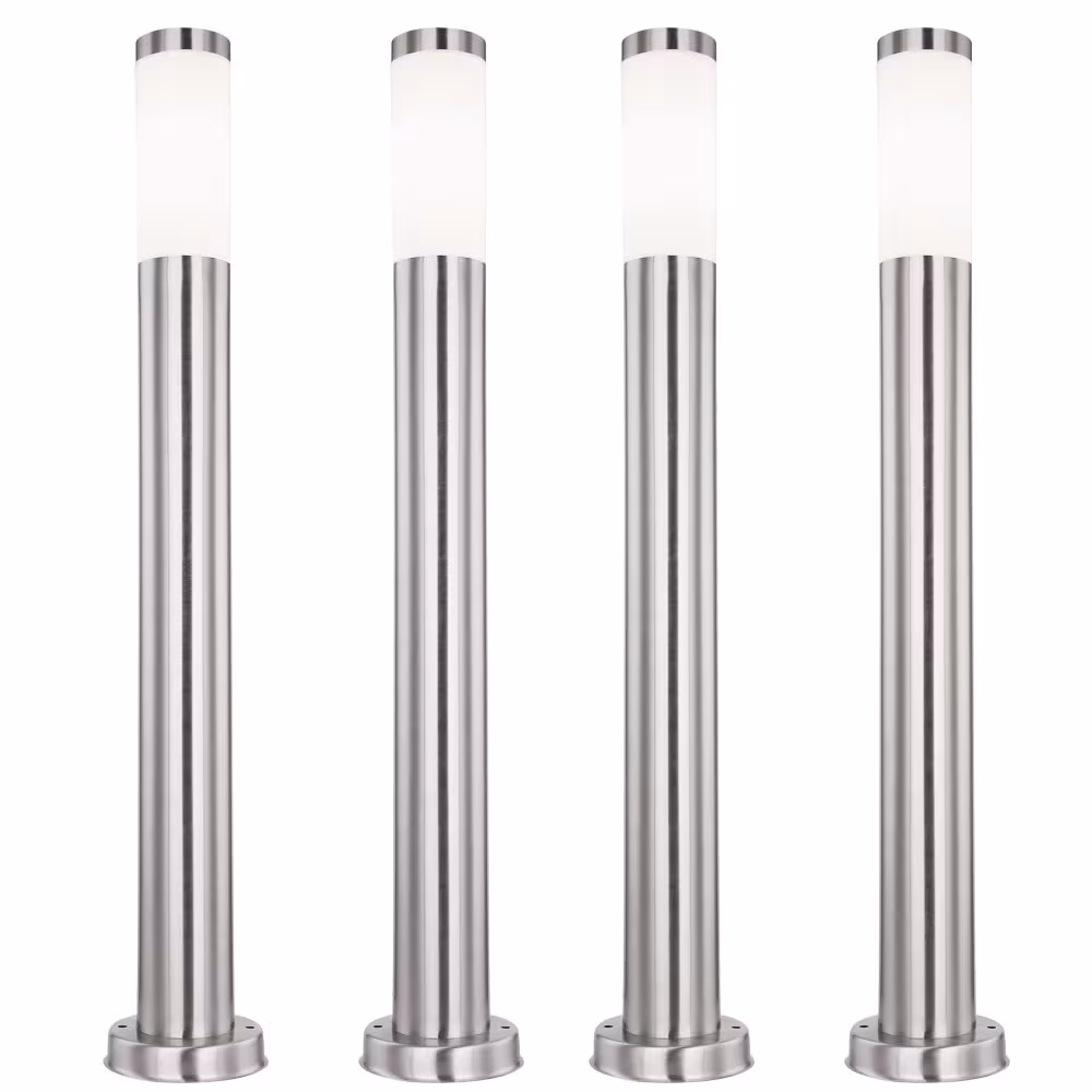 Globo Lighting LED Floor Lamp Stainless Steel Silver Opal Set of 4