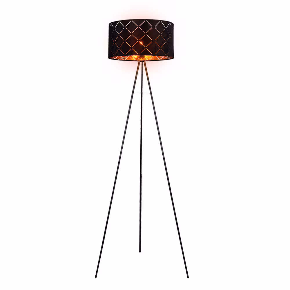 Globo Lighting LED Floor Lamp Sunna Black Metal Textile